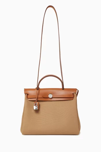 Herbag Zip 31 Bag in Toile Vache Hunter Leather & Palladium Hardware