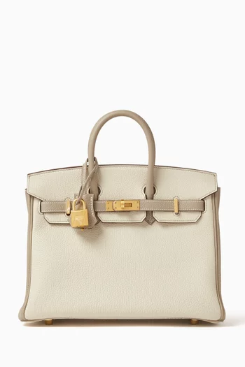 Unused Birkin 25 HSS Top-handle Bag in Togo Leather & Gold Hardware