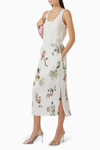 Pleated Side-tie Skirt