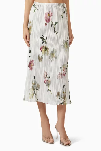 Pleated Side-tie Skirt