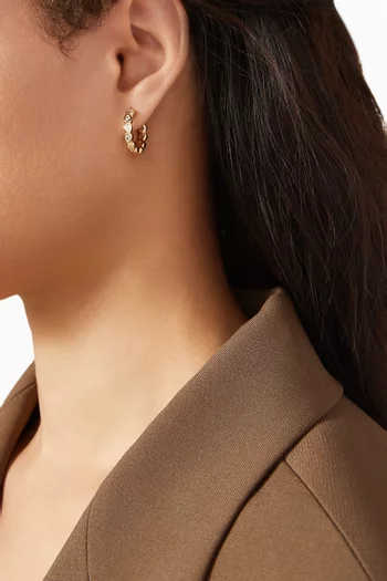 Pear Bezel Crystal Hoops in 18kt Gold-plated Silver