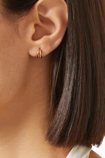 Molten Illusion Huggie Earrings in 18kt Gold-plated Silver