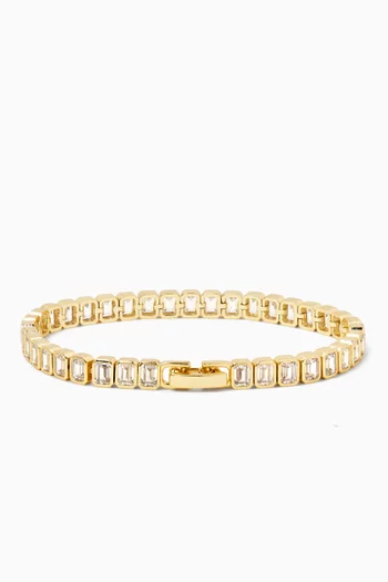 Emerald Cut Baguette Tennis Bracelet in 14kt Vermeil Sterling Silver