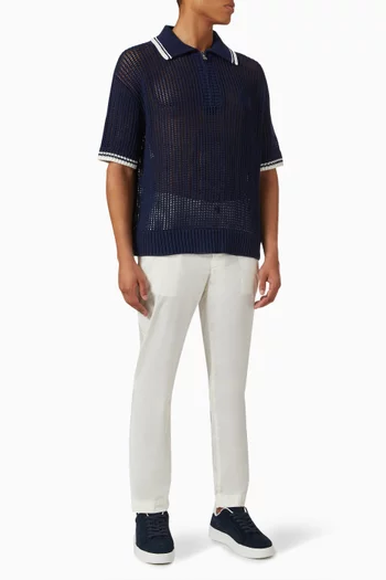 The Runway Collection Polo Shirt in Cotton Mesh