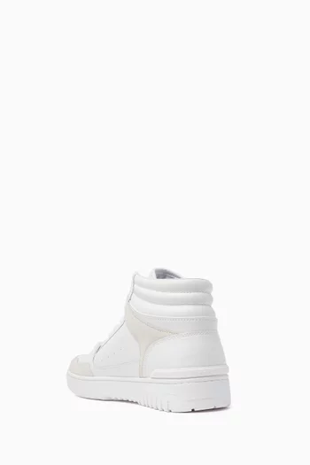 The Runway Collection Mid-top Basketball Sneakers in Leather