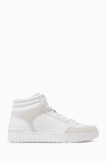 The Runway Collection Mid-top Basketball Sneakers in Leather