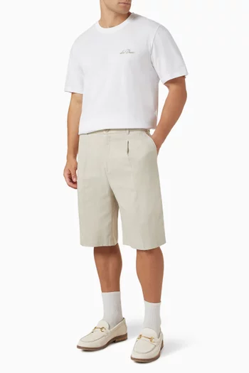 Randall Pleated Shorts in Cotton-twill