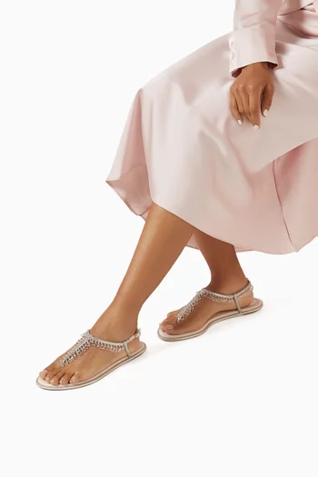 صندل شاندلير بكعب منخفض ستان