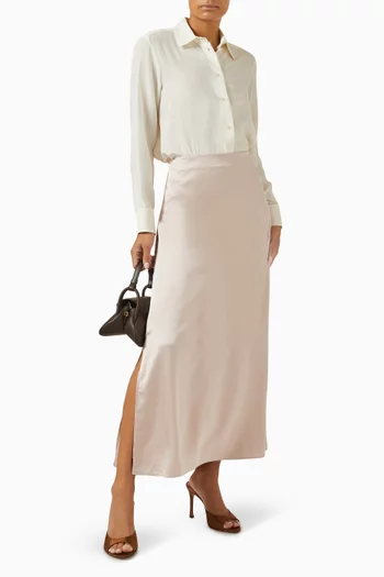 Angelo Midi Skirt in Satin