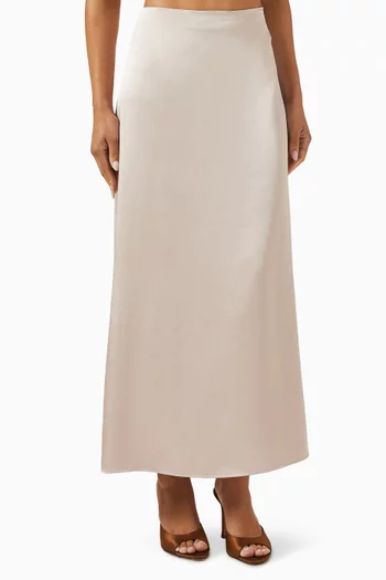 Angelo Midi Skirt in Satin