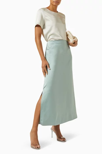 Angelo Midi Skirt in Satin