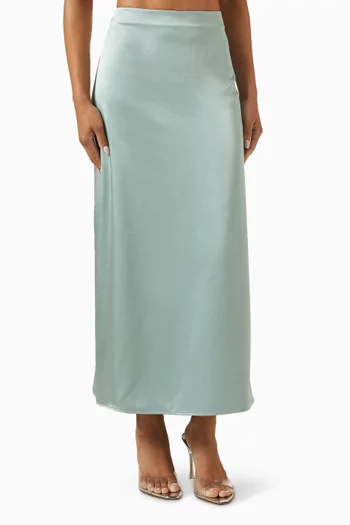Angelo Midi Skirt in Satin