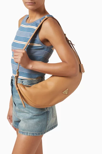 Large Demi-lune Shoulder Bag in Leather