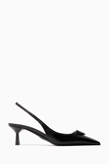 Décolleté 55 Slingback Pumps in Patent Saffiano Leather