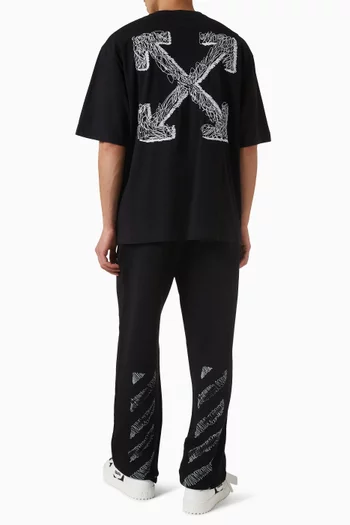 Scribble Arrow Skate Logo T-shirt in Cotton