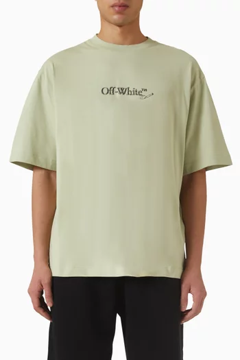 تي شيرت سكيت بشعار الماركة والأسهم بخط يدوي قطن