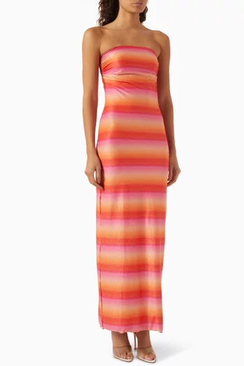Sofia Striped Tube Maxi Dress