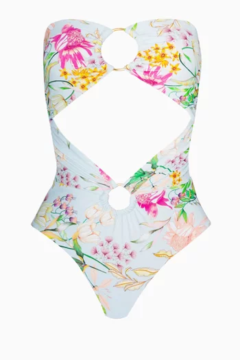 Floret Strapless One-piece Swimsuit