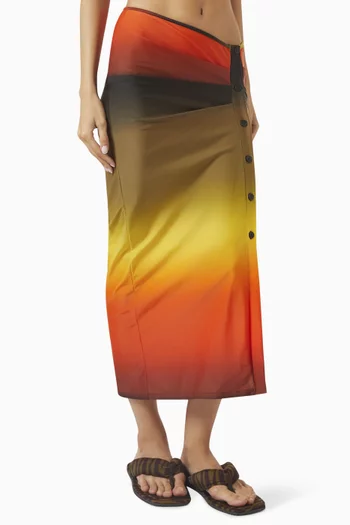 Sunset-print Skirt in Lycra