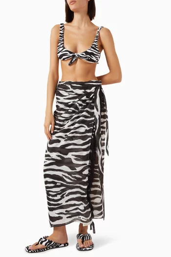 Zebra-print Pareo in Cotton