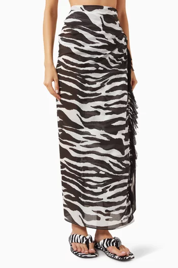Zebra-print Pareo in Cotton