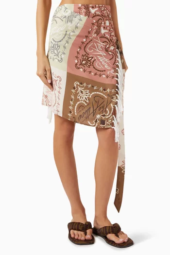 Printed Fringe Pareo in Cotton