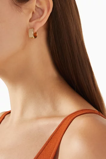 Signature Enamel Hoop Earrings in 18kt Gold-plated Brass