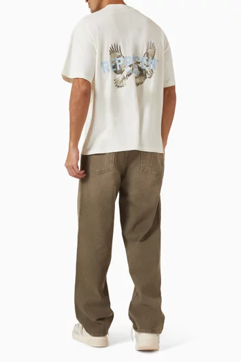 تي شيرت ليجاسي بطبعة صقر قطن