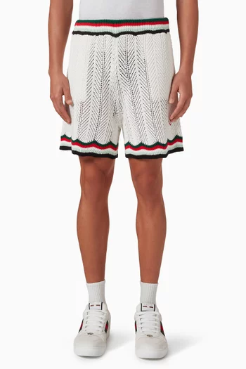 شورت كروشيه بخطوط شيفرون قطن