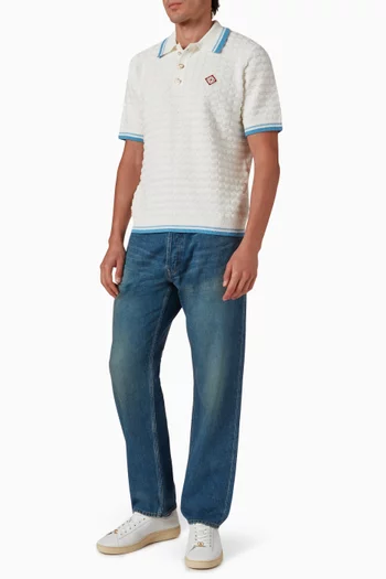 Boucle Polo Shirt in Cotton-blend