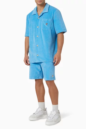 Velour Pintuck Shorts in Cotton-blend