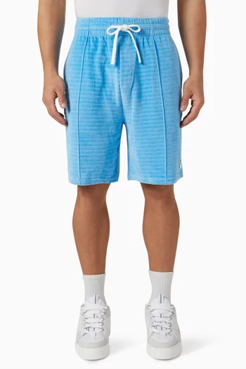 Velour Pintuck Shorts in Cotton-blend