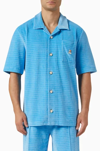 Logo Stripe Shirt in Velour