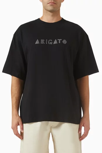 تي شيرت بشعار الماركة البارز قطن عضوي