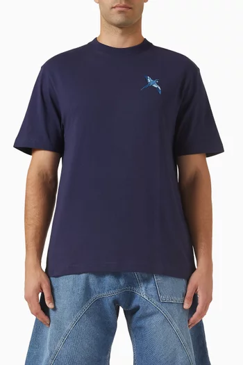 تي شيرت بطبعة صغيرة لطائر الطنان قطن عضوي