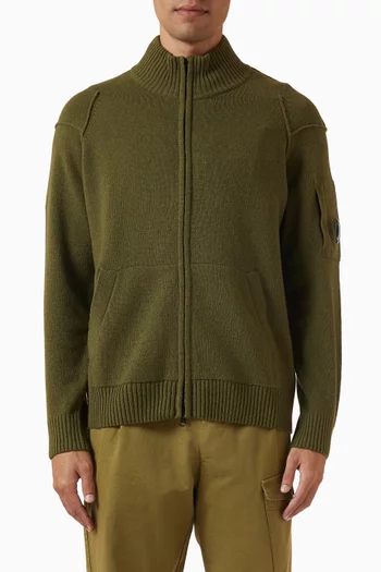 كارديغان بسحّاب صوف ماعز