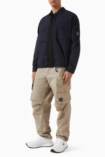 قميص بنمط جاكيت وسحّاب بحلية عدسة نايلون