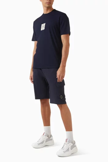 Short-sleeve T-shirt in Indigo Cotton