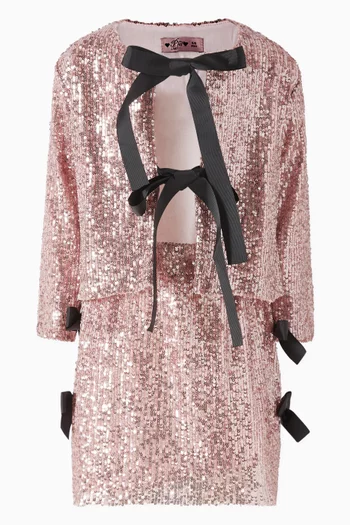 Bow-tie Sequin-embellished Jacket
