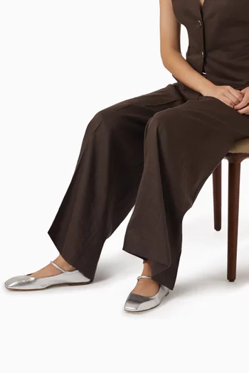 Uma Ballerinas in Metallic Leather
