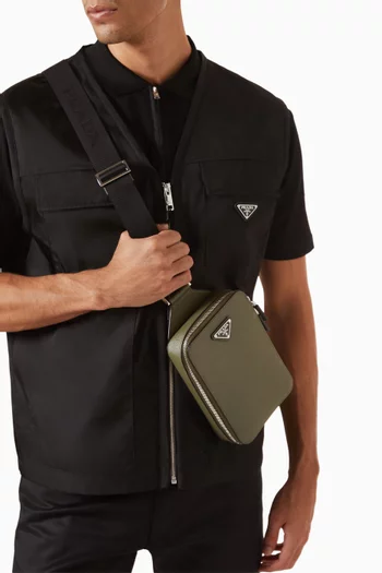 Brique Crossbody Bag in Saffiano Leather