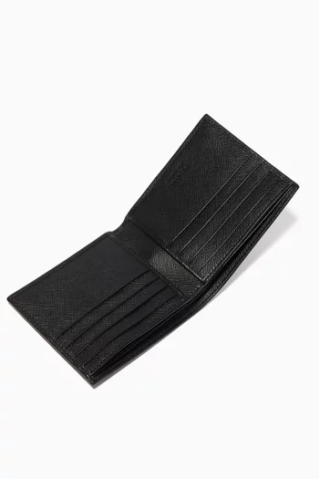 Triangle Logo BiFold Wallet in Saffiano Leather