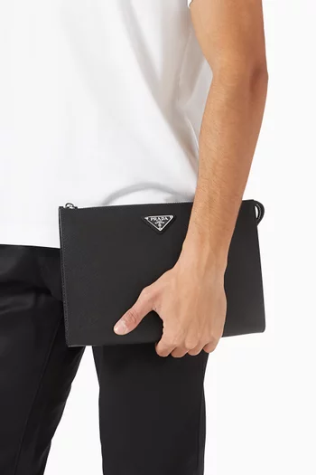 Pouch in Saffiano Leather