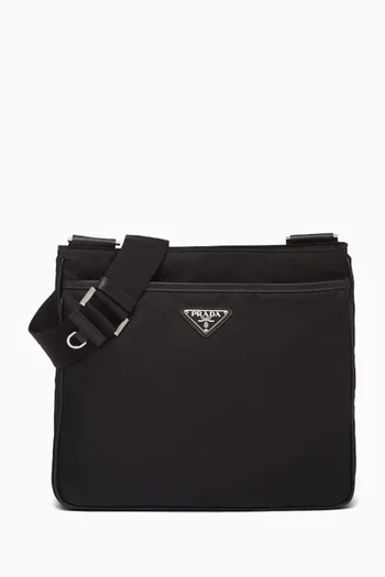 Crossbody Bag in Re-Nylon & Saffiano Leather
