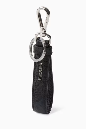 Keychain in Saffiano Leather