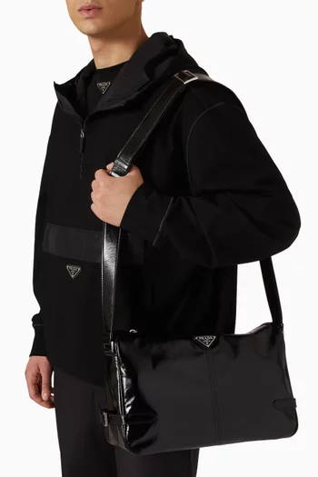 Triangle Logo Shoulder Bag in Leather