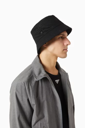 Logo Bucket Hat in Cotton Drill