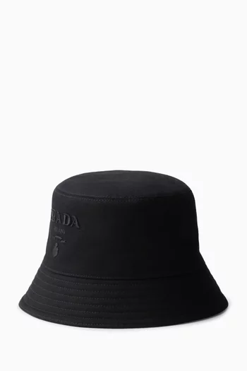 Logo Bucket Hat in Cotton Drill