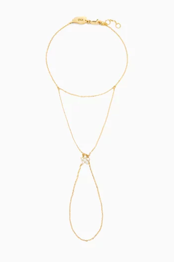 Fairy Flower Diamond Hand Chain in 18kt Gold