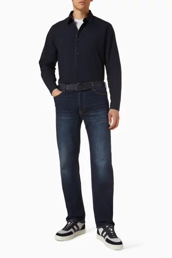 بنطال جينز بقصة ساق مستقيمة دينم